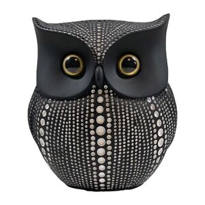 Owl Debossed Resin‎ Figurine Decoration Minimalist Modern Polka Dot Black White